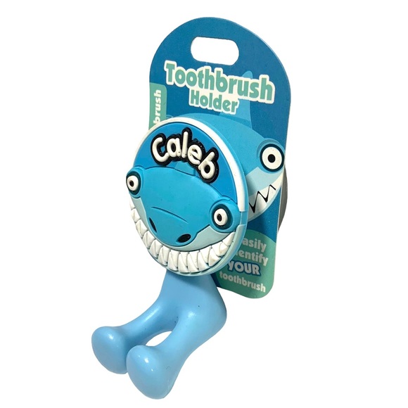 Happy Smiles Personalized Kids Toothbrush Holder Caleb Shark - Picture 3 of 4